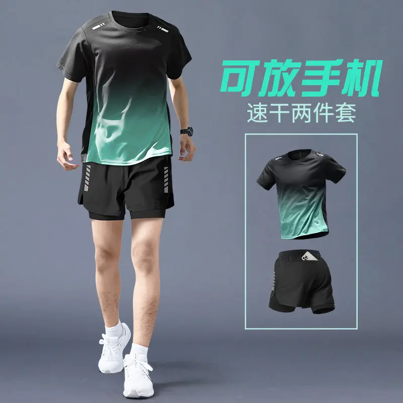Running Gear Usa - 남성용 프로 러닝 세트 - 속건성