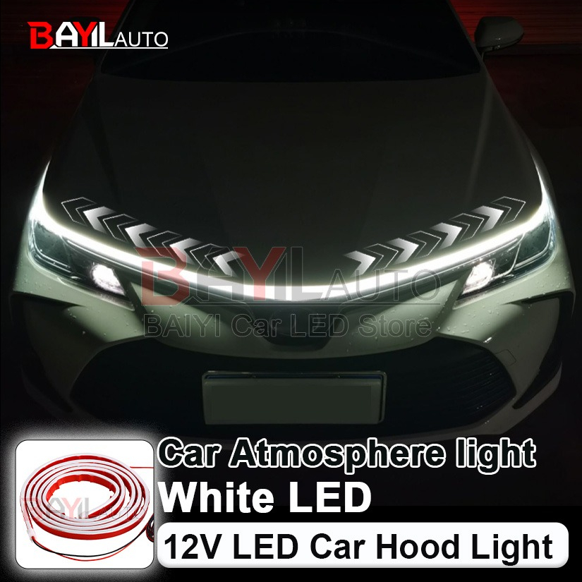 Running Headlamp Led - 12V 화이트 자동차 후드 라이트 스트립,