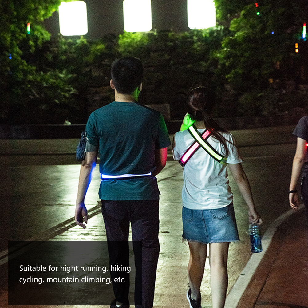 Running Gear Green - LED 충전식 반사 벨트 조절 가능한