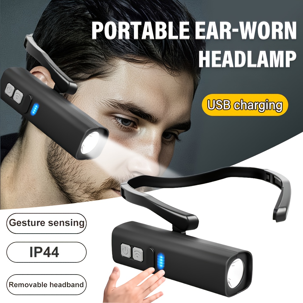 Running Headlamp Led - 충전식 귀 클립 헤드램프 유도 LED