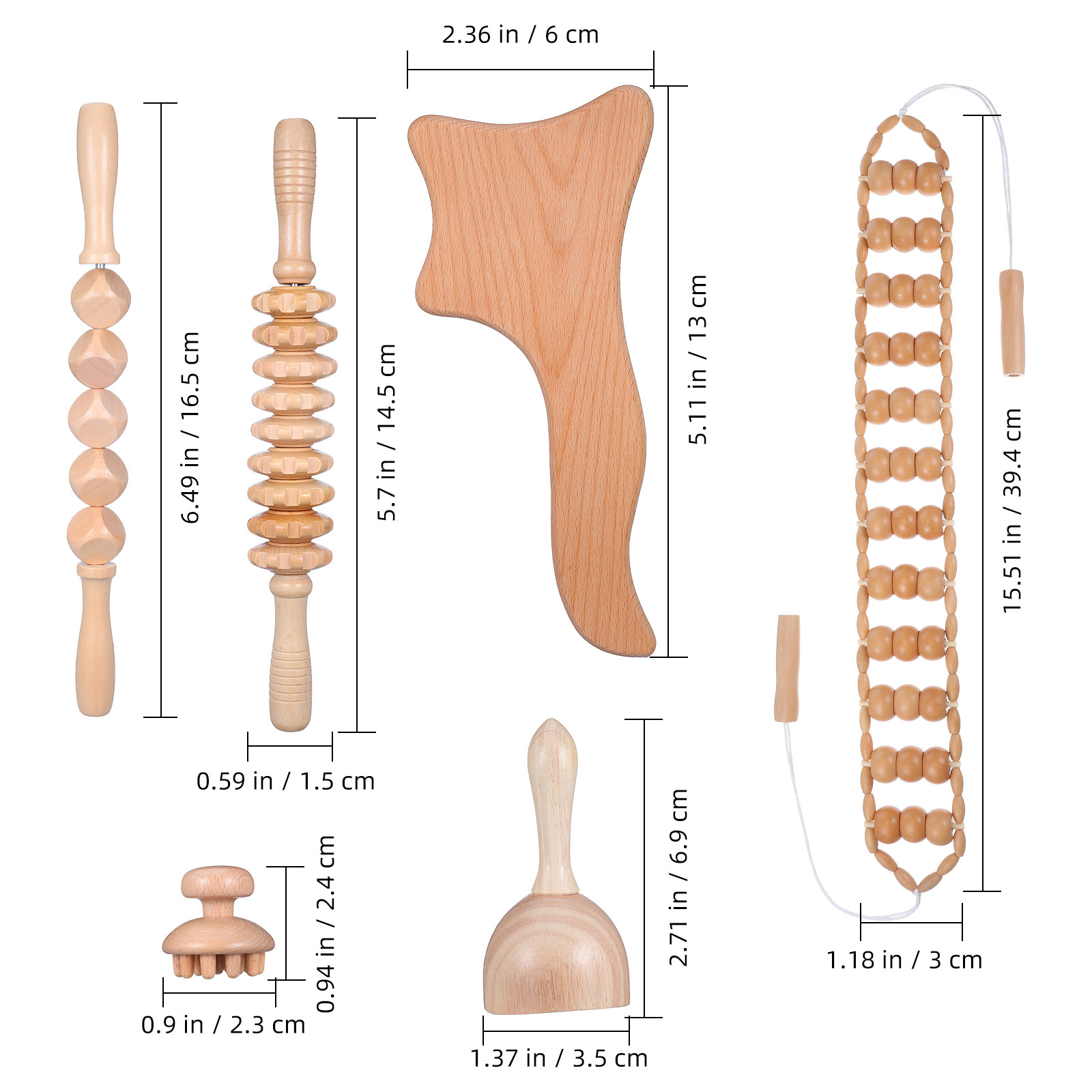 6종 마사지 도구 세트 나무 테라피 마사지 키트 등 마 - Muscle Roller Stick 리뷰 및 가격