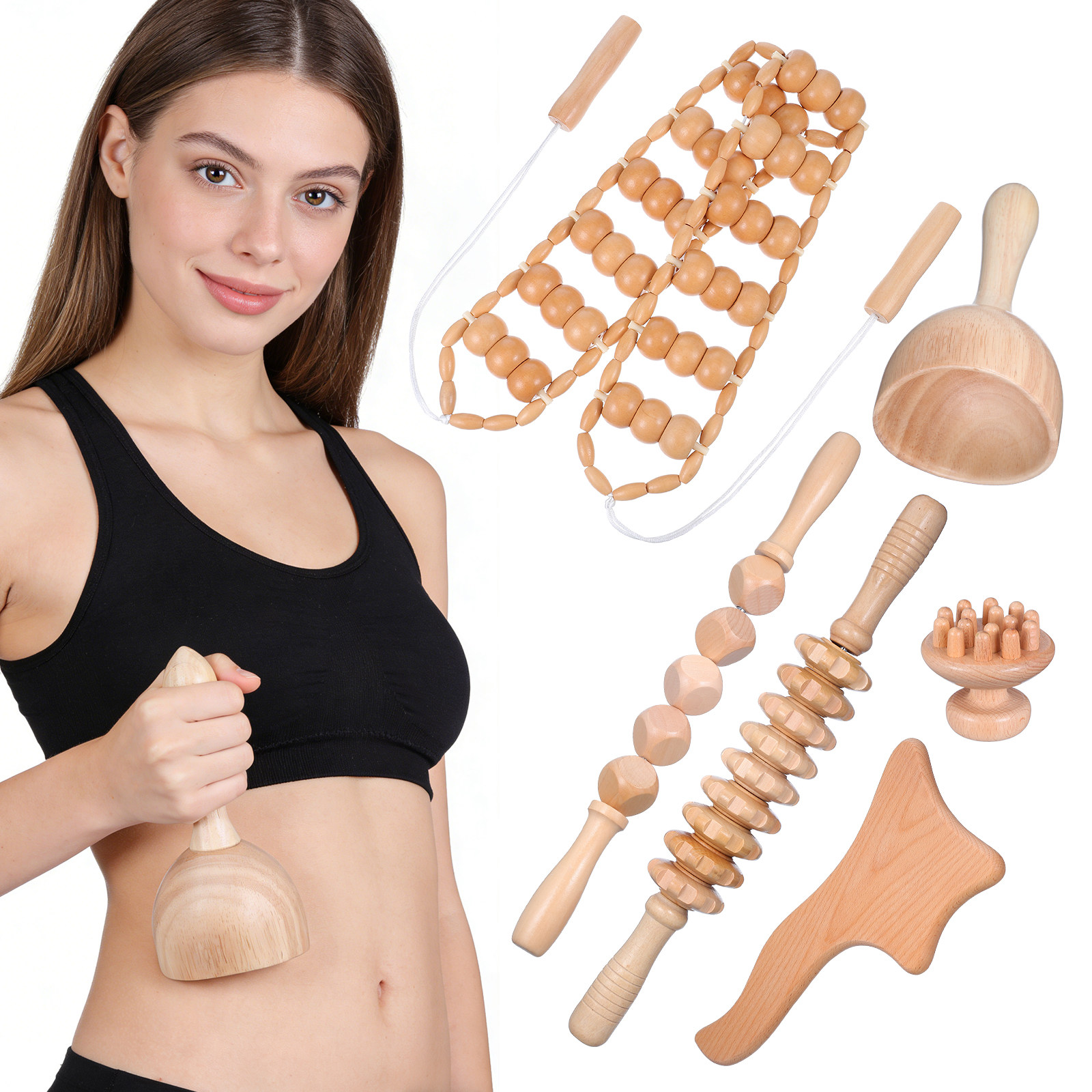 6종 마사지 도구 세트 나무 테라피 마사지 키트 등 마 - Muscle Roller Stick 리뷰 및 가격