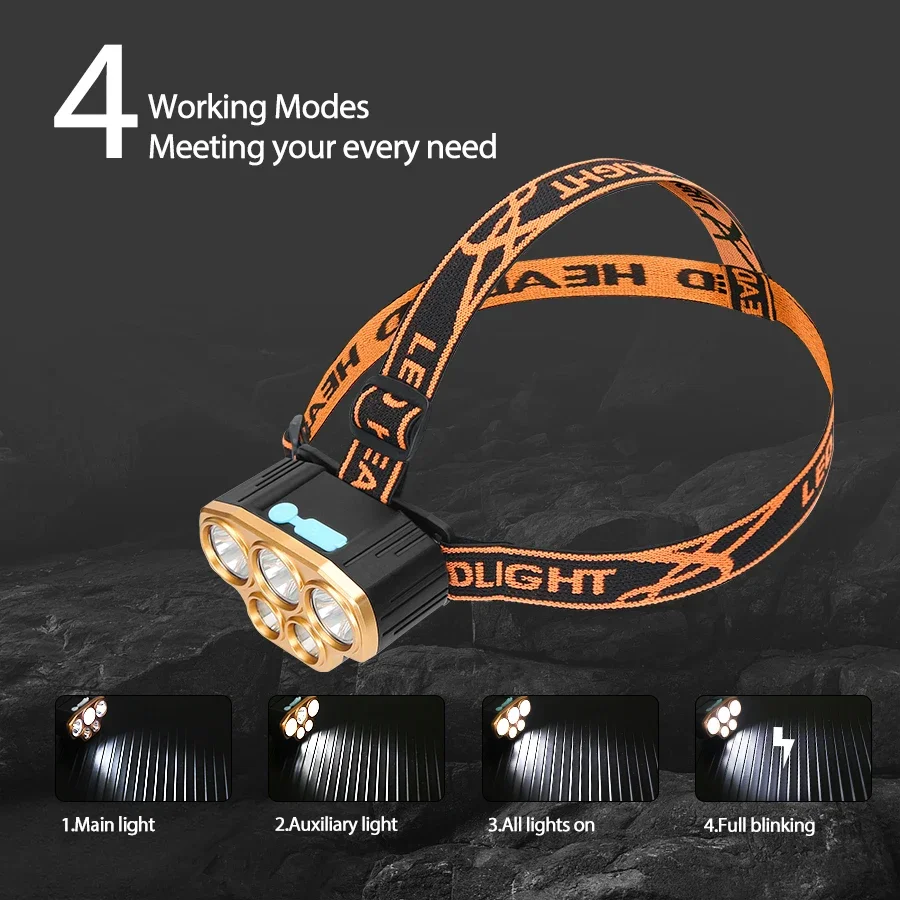 충전식 5 LED 헤드라이트 매우 밝은 강력한 방수 헤 - Running Headlamp Led 리뷰 및 가격
