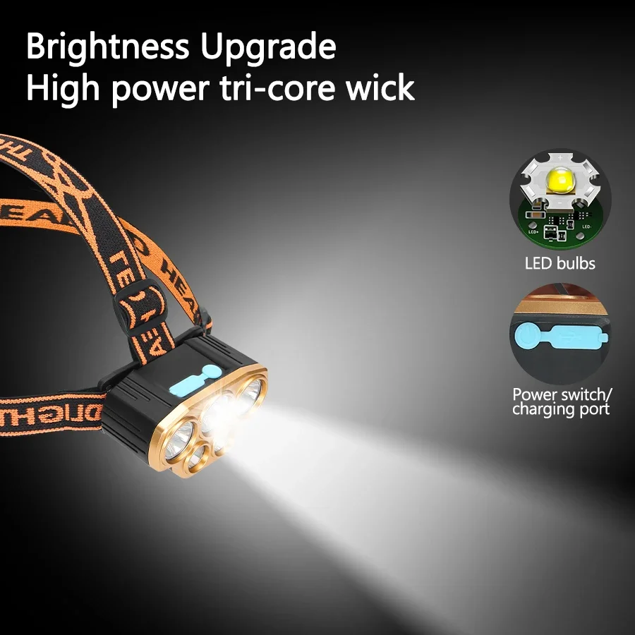 충전식 5 LED 헤드라이트 매우 밝은 강력한 방수 헤 - Running Headlamp Led 리뷰 및 가격