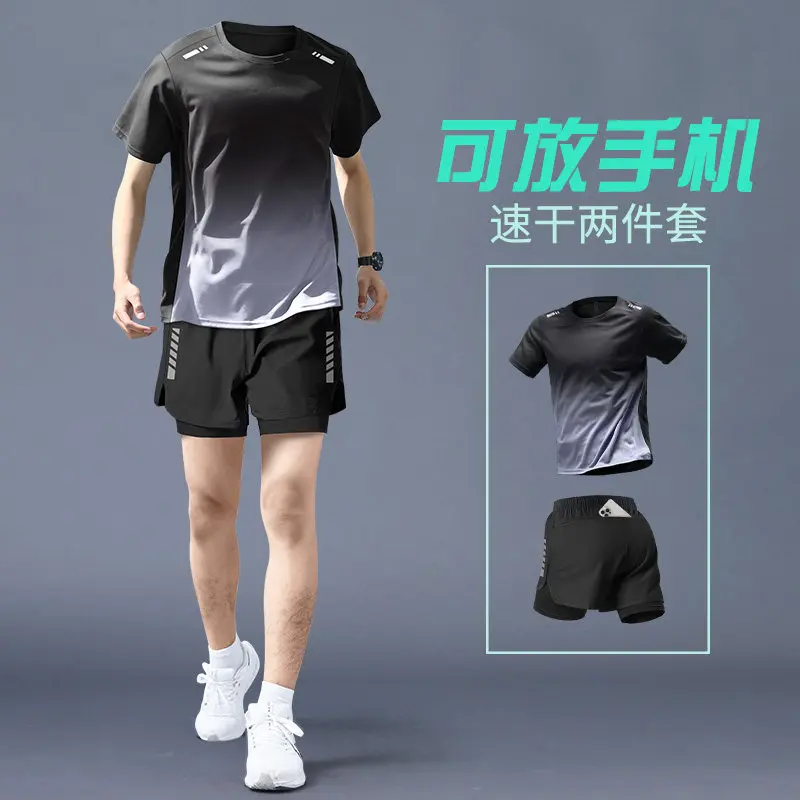 남성용 여름 러닝 세트 - 속건성 반팔 티셔츠 & 반바 - Running Gear Usa 리뷰 및 가격