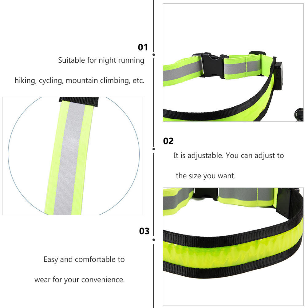 LED 충전식 반사 벨트 조절 가능한 녹색 러닝 안전  - Running Gear Green 리뷰 및 가격
