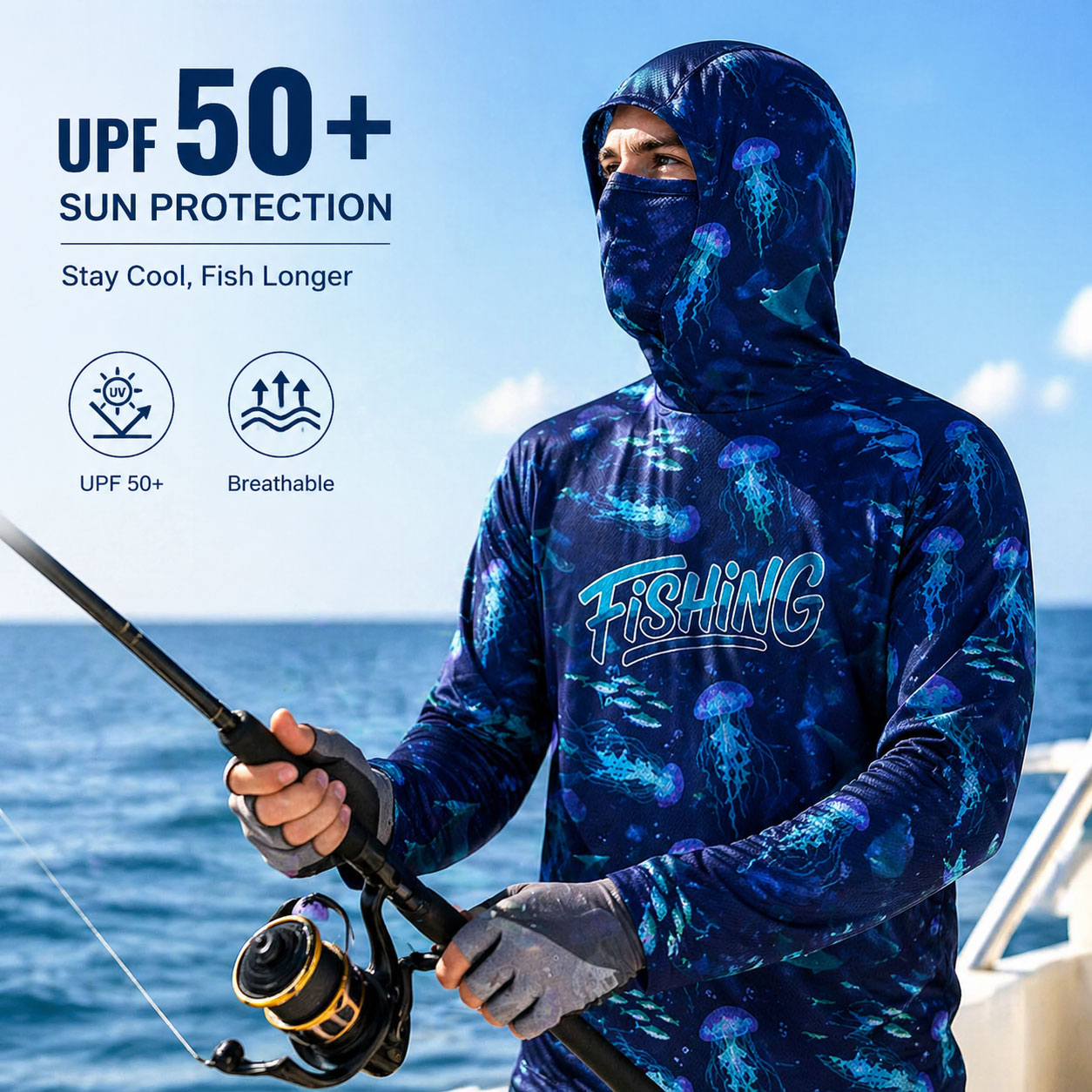 낚시 후드 라이딩 탑 UPF 50+ 러닝 티셔츠 비치  - Running Gear Usa 리뷰 및 가격