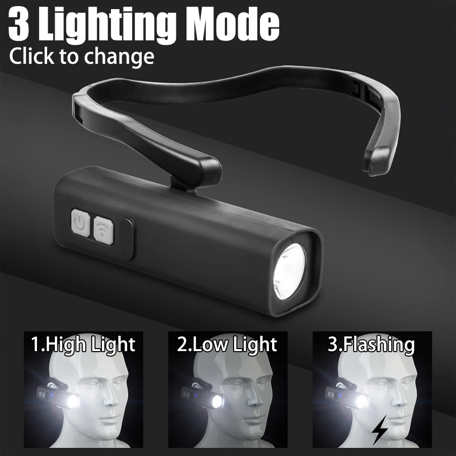 충전식 귀 클립 헤드램프 유도 LED 헤드라이트 방수  - Running Headlamp Led 리뷰 및 가격
