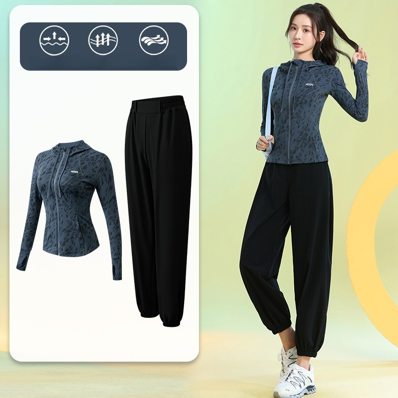 여성용 러닝 슈트 긴팔 플로럴 지퍼 후드 조거 팬츠 퀵 - Running Gear Usa 리뷰 및 가격