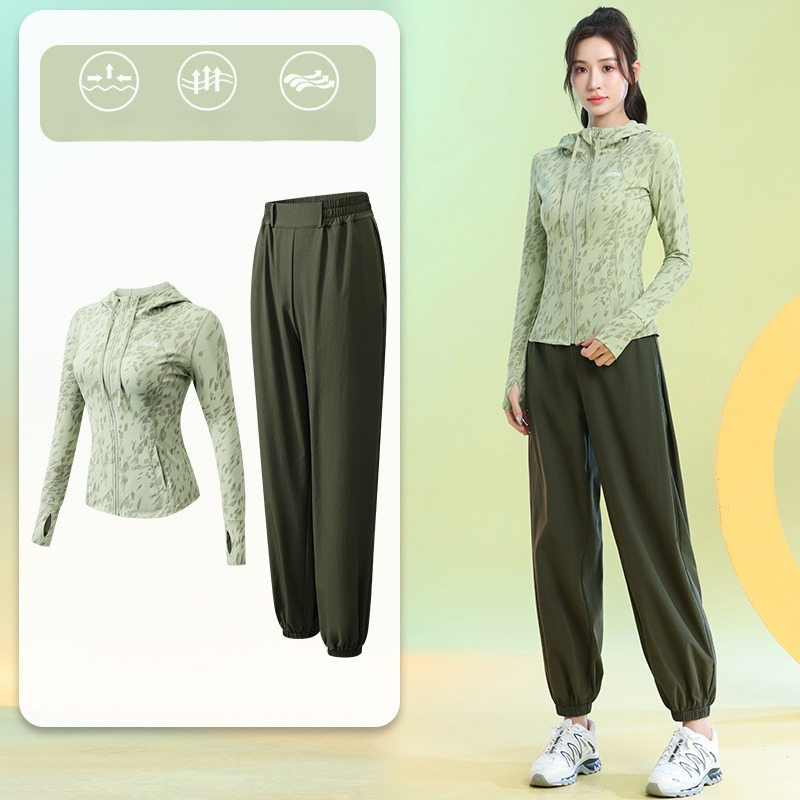 여성용 러닝 슈트 긴팔 플로럴 지퍼 후드 조거 팬츠 퀵 - Running Gear Usa 리뷰 및 가격